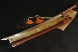 41" Handmade Japanese Samurai Tiger Sword Katana Clay Tempered Full Tang Blade - Handmade Swords Expert