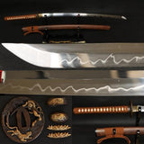 41" Handmade Japanese Samurai Tiger Sword Katana Clay Tempered Full Tang Blade - Handmade Swords Expert