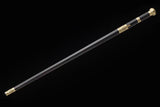 Chinese Cane Sword Folded Steel Fully Handmade Ebony Sheath - Handmade Swords Expert