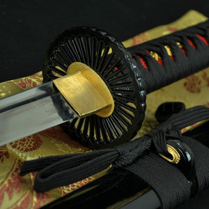 Hand Forged Japanese Samurai Sword Katana Wheel Tsuba Full Tang Blade - Handmade Swords Expert