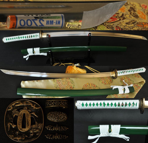 1095 High Carbon Steel Blade Brass Crane Tsuba Japanese Samurai Sword Kanana - Handmade Swords Expert