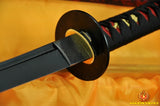 20" Fully Handmade Japanese Sword Tanto Black Blade Iron Tsuba - Handmade Swords Expert