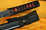 Full Black Blade Japanese Samurai Sword Tanto Short Edge - Handmade Swords Expert