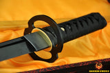 20"Japanese Samurai Knife Tanto Sword Black Blade Musashi Tsuba - Handmade Swords Expert