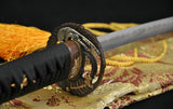 Handmade Japanese Samurai Swords Katana Clay Tempered Crane Tsuba Full Tang - Handmade Swords Expert