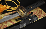 Handmade Japanese Samurai Swords Katana Clay Tempered Crane Tsuba Full Tang - Handmade Swords Expert