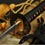 Authentic  Japanese Samurai Sword Katana Clay Tempered Folded Steel - Handmade Swords Expert