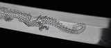 Japanese Samurai Katana Dragon Sword Clay Tempered Engraved Blade - Handmade Swords Expert