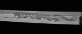 Japanese Samurai Katana Dragon Sword Clay Tempered Engraved Blade - Handmade Swords Expert