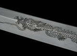 Japanese Samurai Katana Dragon Sword Clay Tempered Engraved Blade - Handmade Swords Expert