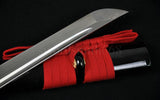 41" Japanese Samurai Katana Sword Wave Tsuba Folded Steel Blade Red&Black - Handmade Swords Expert