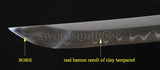 41" Japanese Samurai Katana Functional Sword Clay Tempered Unokubi-zukuri Blade - Handmade Swords Expert