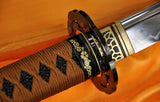 41" Japanese Samurai Katana Functional Sword Clay Tempered Unokubi-zukuri Blade - Handmade Swords Expert