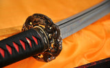 Clay Tempered Double Groove Dragon Brass Tsuba Japanese Sword Katana - Handmade Swords Expert