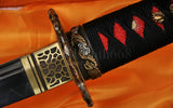 Clay Tempered Double Groove Dragon Brass Tsuba Japanese Sword Katana - Handmade Swords Expert