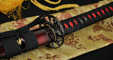 Handmade Japanese Samurai Functional Sword Katana Folded Steel Blade Skull Tsuba - Handmade Swords Expert