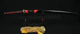 41"Japanese Samurai Katana Sword Clay Tempered Blade RaySkin Saya Fan Fittings - Handmade Swords Expert