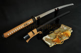 Folded Steel Full Tang Blade SeaBird Brass Tsuba Japanese Samurai Sword Katana - Handmade Swords Expert