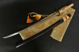 Folded Steel Full Tang Blade SeaBird Brass Tsuba Japanese Samurai Sword Katana - Handmade Swords Expert