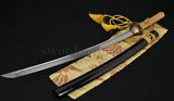 Handmade Japanese Samurai Functional Sword Katana Folded Steel Blade Crane Tsuba - Handmade Swords Expert
