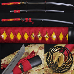 41" Handmade Japanese Samurai Sword Katana Folded Steel Full Tang Blade - Handmade Swords Expert