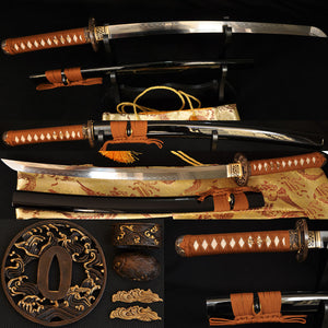 Clay Tempered Full Tang Blade Japanese Samurai Wakizashi Sword - Handmade Swords Expert