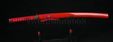 Hand Forged Japanese Samurai Wakizashil Sword Full Tang Blade Red Saya - Handmade Swords Expert