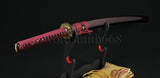 Black Red Folded Steel Full Tang Blade Japanese Samurai Swords Katana - Handmade Swords Expert