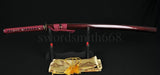 Black Red Folded Steel Full Tang Blade Japanese Samurai Swords Katana - Handmade Swords Expert