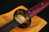 Black Red Folded Steel Full Tang Blade Japanese Samurai Swords Katana - Handmade Swords Expert