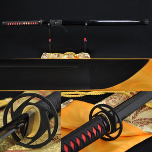 41" Handmade Japanese Samurai Ninja Sword Black Full Tang Hand Forged - Handmade Swords Expert