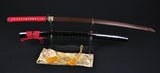 Black&red Steel Full Tang Blade Handmade Japanese Samurai Function Sword Katana - Handmade Swords Expert